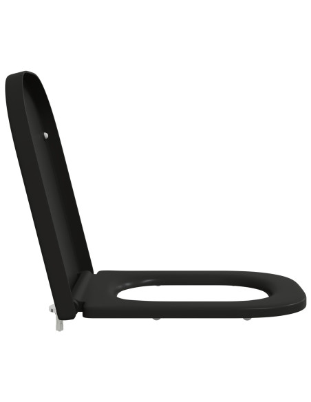 Sedile per WC con Rilascio Rapido e Chiusura Morbida in Duroplast Nero