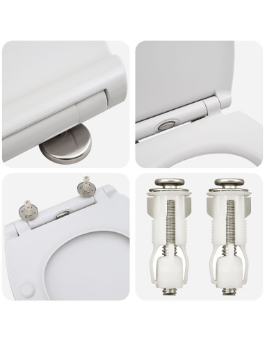 Sedile del WC Bianco 47 x 37,5 x 3,8 cm Duroplast