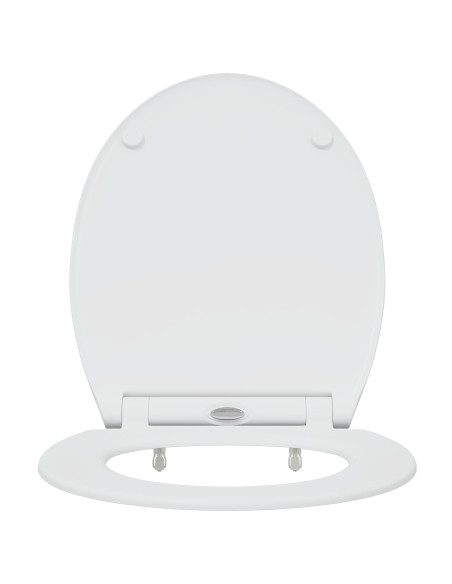 Toilet Seat con Chiusura Flessibile in Duroplast Bianco