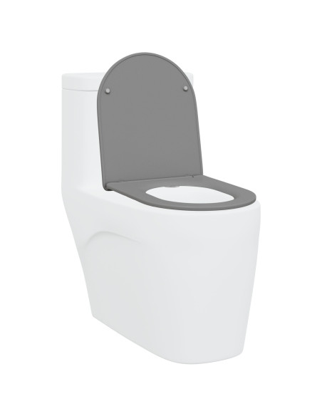 Sedile WC a sgancio rapido  con chiusura morbida in Duroplast Grigio