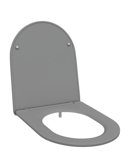 Sedile WC a sgancio rapido  con chiusura morbida in Duroplast Grigio