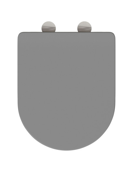 Sedile WC a sgancio rapido  con chiusura morbida in Duroplast Grigio