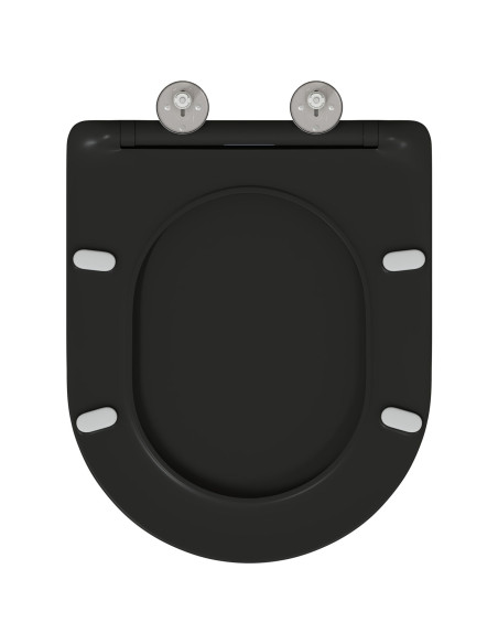 Seggiolino per Toilette a Rilascio Rapido con Chiusura Morbida - Duroplast, Nero