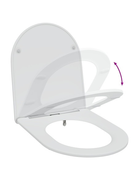 Sedile per Toilette con Chiusura Rapida e Soft Close in Duroplast Bianco