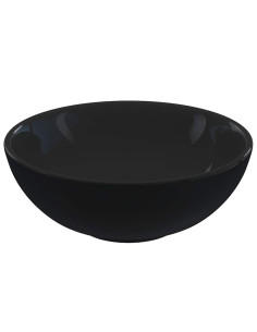 Lavandino Ø28x10 cm in Ceramica Nero Lucido 2