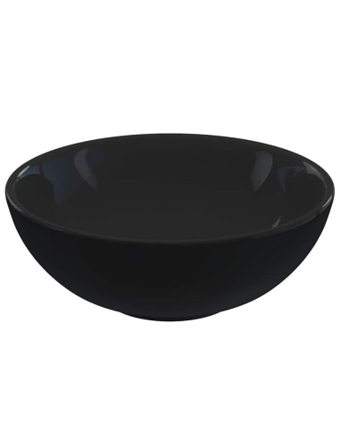 Lavandino Ø28x10 cm in Ceramica Nero Lucido