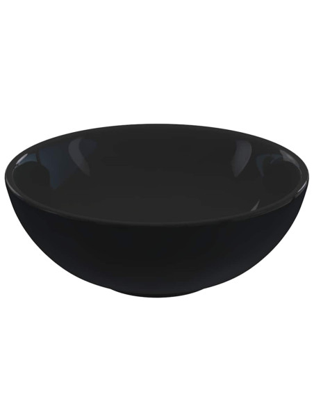 Lavandino Ø28x10 cm in Ceramica Nero Lucido