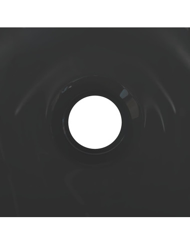 Lavandino Ø28x10 cm in Ceramica Nero Lucido