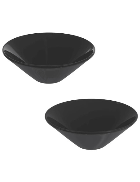 Lavandini 2 pz Nero Lucido Ø42x14 cm in Ceramica