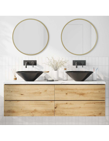 Lavandini 2 pz Nero Lucido Ø42x14 cm in Ceramica