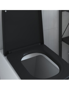 Sedile del WC Nero 47,5 x 35 x 3,6 cm Duroplast 2