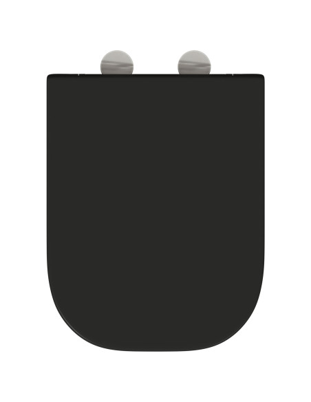 Sedile per WC con Rilascio Rapido e Chiusura Morbida in Duroplast Nero