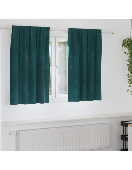 Tende Blackout  con nastro superiore 2 pezzi in velluto verde scuro