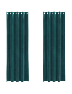 Tende oscuranti 2 pcs Verde Scuro 140 x 225 cm Velluto