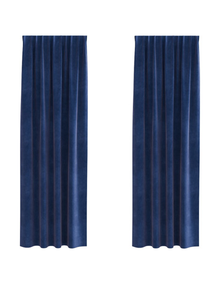 Tende oscuranti 2 pcs Blu Scuro 140 x 260 cm Velluto