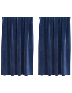 Tende oscuranti 2 pcs Blu Scuro 140 x 175 cm Velluto