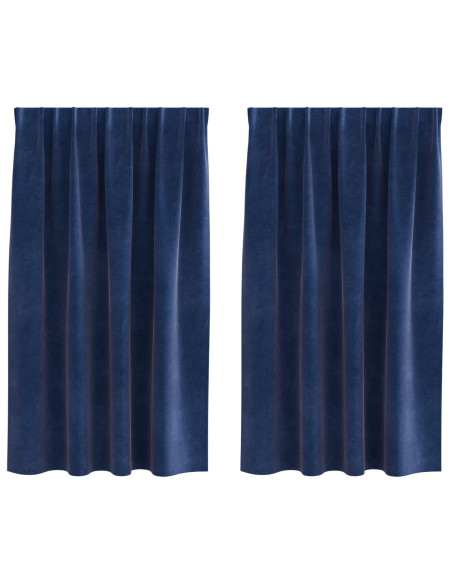 Tende oscuranti  con nastro superiore 2 pcs Blu scuro in velluto