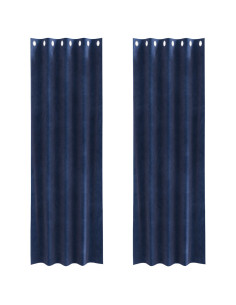 Tende oscuranti 2 pcs Blu Scuro 140 x 260 cm Velluto