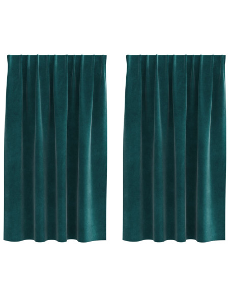 Tende Blackout  con nastro superiore 2 pezzi in velluto verde scuro