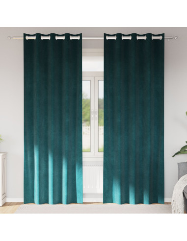 Tende oscuranti 2 pcs Verde Scuro 140 x 245 cm Velluto