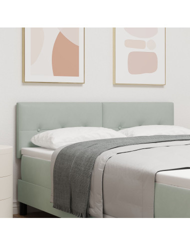 Testiera con testiera Grigio chiaro 144 cm Pelle Sintetica