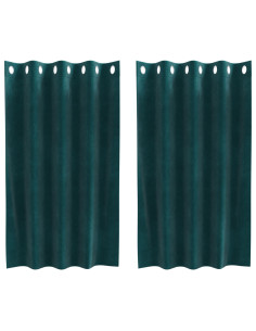 Tende oscuranti 2 pcs Verde Scuro 140 x 140 cm Velluto 2