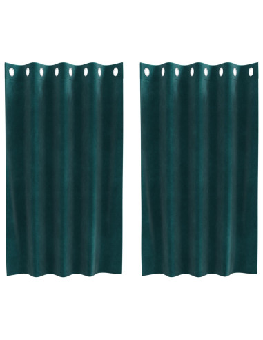 Tende oscuranti 2 pcs Verde Scuro 140 x 140 cm Velluto