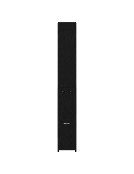 Armadio da bagno  Nero Rovere 25x25x170 cm in legno ingegnerizzato