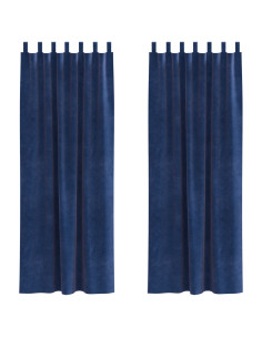 Tende oscuranti 2 pcs Blu Scuro 140 x 225 cm Velluto 2