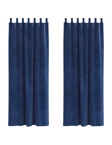 Tende oscuranti 2 pcs Blu Scuro 140 x 225 cm Velluto