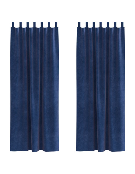 Tende oscuranti  con anelli per appendere 2 pezzi in velluto blu scuro