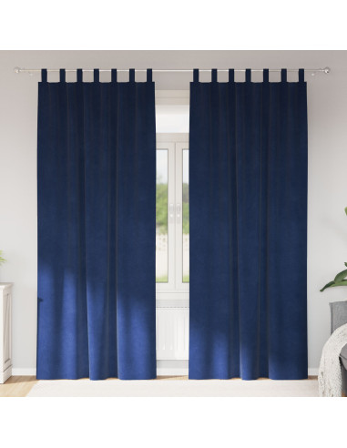 Tende oscuranti 2 pcs Blu Scuro 140 x 225 cm Velluto