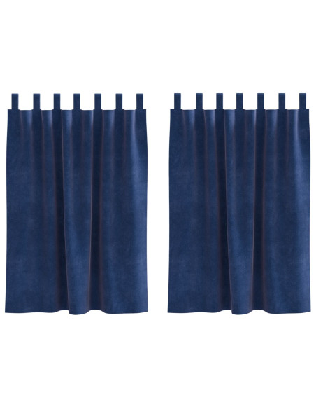Tende Blackout  con anelli di sospensione 2 pezzi Blu scuro in velluto