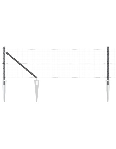 Palo della recinzione 26 pcs Grigio 3,2 x 3,2 x 105 cm