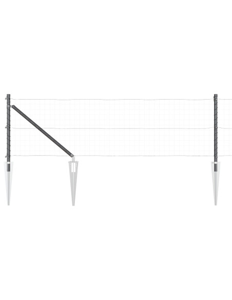 posta per recinzione  con punta 26 pezzi Ø32 mm 60 cm in acciaio zincato