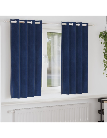 Tende oscuranti  con occhielli 2 pz Blu scuro in velluto