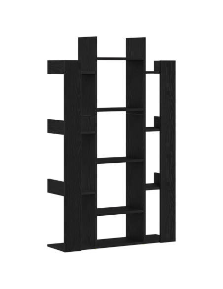 Mobile per Libri  Nero Rovere 86x25,5x140 cm in Legno Ingegnerizzato