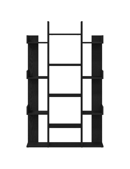 Mobile per Libri  Nero Rovere 86x25,5x140 cm in Legno Ingegnerizzato