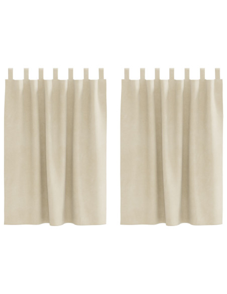 Tende oscuranti  con anelli di sospensione 2 pcs Velluto crema