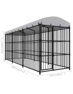 Canile da Esterno con Tetto 450x150x210 cm