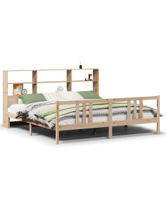 Letto Libreria senza Materasso 180x200 cm in Legno di Pino 2