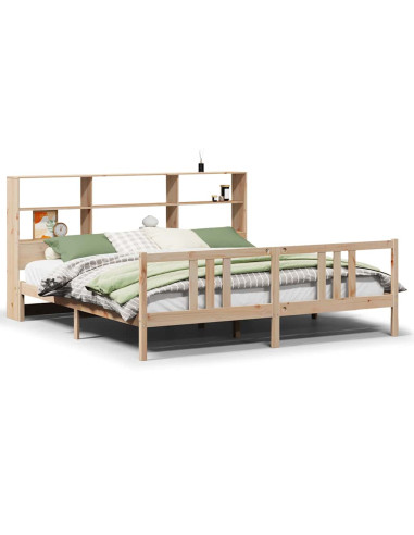 Letto Libreria senza Materasso 180x200 cm in Legno di Pino