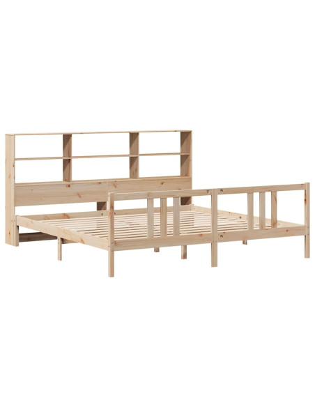 Letto Libreria senza Materasso 180x200 cm in Legno di Pino