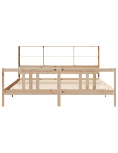 Letto Libreria senza Materasso 180x200 cm in Legno di Pino