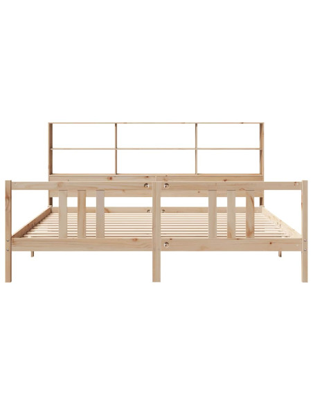 Letto Libreria senza Materasso 180x200 cm in Legno di Pino
