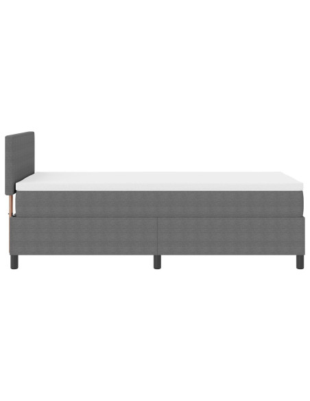 Letto con Rete a Molla e Materasso Grigio Chiaro 90x200 cm Tessuto a Coste