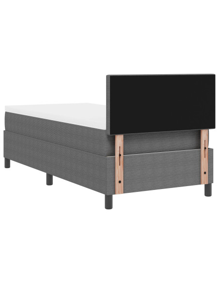 Letto con Rete con Materasso Grigio 100x200 cm Tessuto in Corduroy
