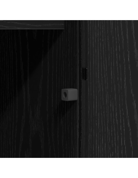 Mobile TV  con LED Nero Rovere 180x38x49 cm Legno ingegnerizzato