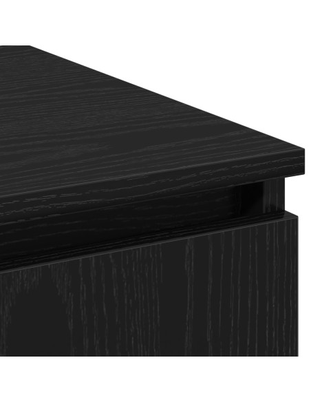 Mobile TV  con LED Nero Rovere 180x38x49 cm Legno ingegnerizzato