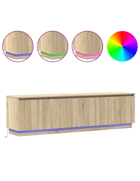 Mobile TV  con LED Rovere Sonoma 180x38x49 cm Legno ingegnerizzato